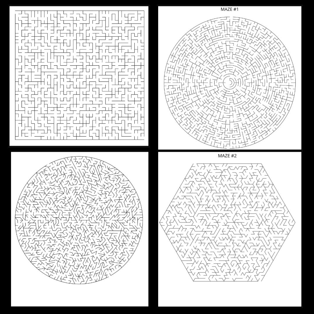 Puzzle Books Adults or Kids Mazes Digital Download