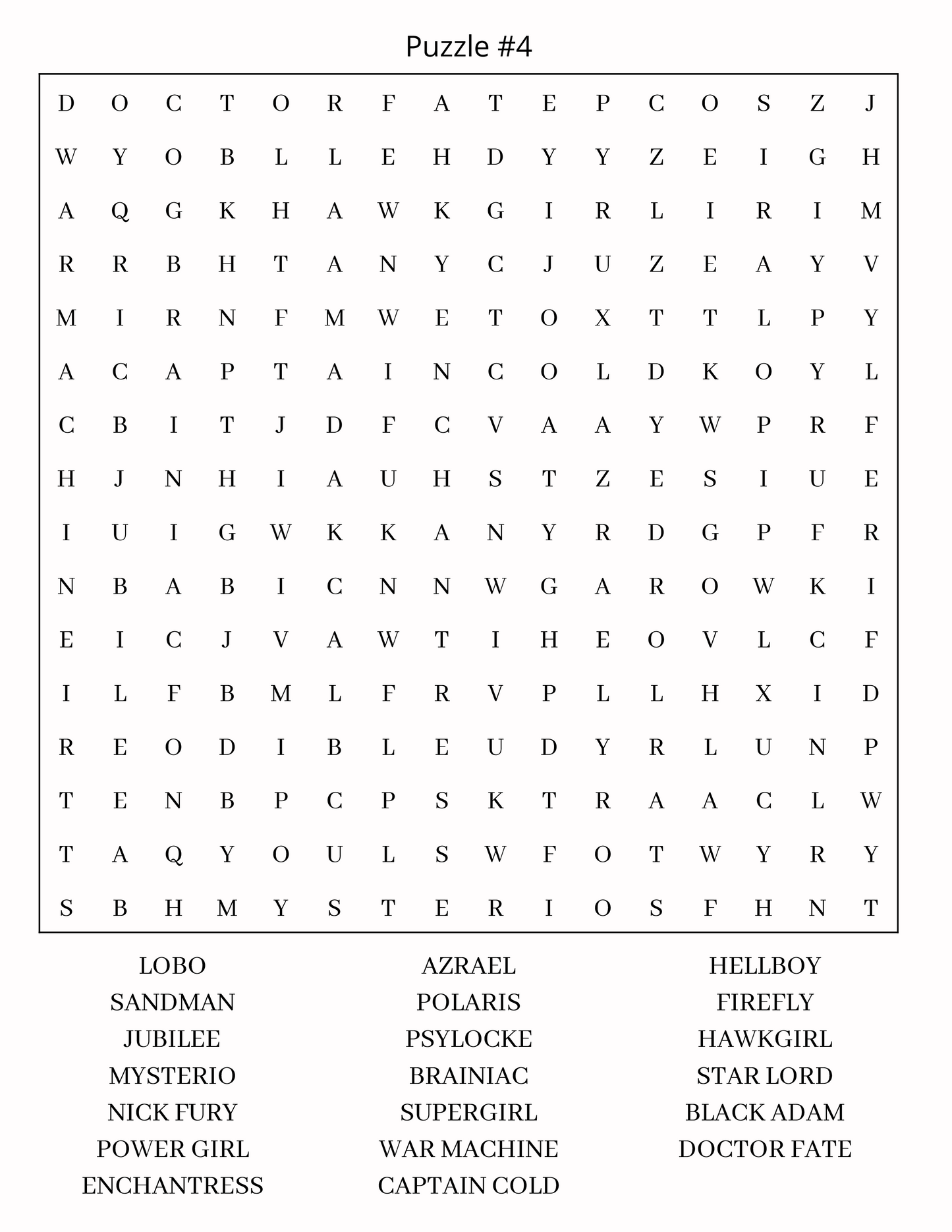 Puzzle Book Word Search Superhero's and Villain's: 50 Puzzles for Kids 8-12